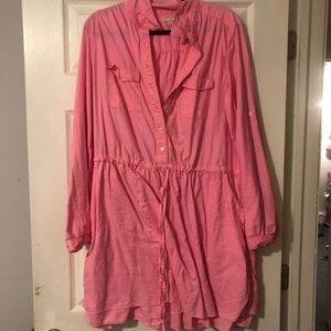 Bright baby pink long sleeve dress
